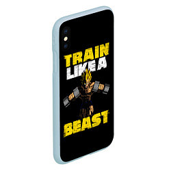 Чехол iPhone XS Max матовый Train Like a Beast, цвет: 3D-голубой — фото 2