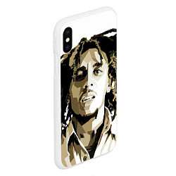 Чехол iPhone XS Max матовый Bob Marley: Mono, цвет: 3D-белый — фото 2