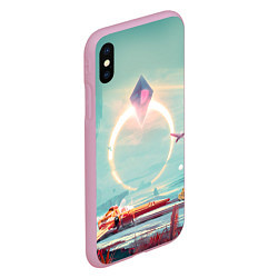 Чехол iPhone XS Max матовый No Mans Sky, цвет: 3D-розовый — фото 2