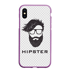 Чехол iPhone XS Max матовый Hipster, цвет: 3D-фиолетовый