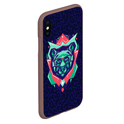 Чехол iPhone XS Max матовый Hipster Bear, цвет: 3D-коричневый — фото 2