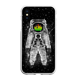 Чехол iPhone XS Max матовый Музыкальный космонавт, цвет: 3D-белый