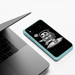 Чехол iPhone XS Max матовый Панда лунатик, цвет: 3D-мятный — фото 2
