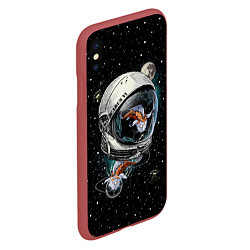 Чехол iPhone XS Max матовый Подводный космос, цвет: 3D-красный — фото 2