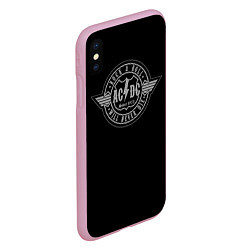 Чехол iPhone XS Max матовый AC/DC: Will never die, цвет: 3D-розовый — фото 2