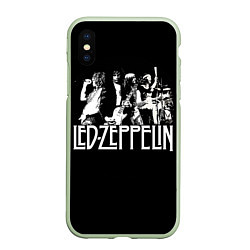 Чехол iPhone XS Max матовый Led Zeppelin: Mono, цвет: 3D-салатовый