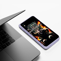 Чехол iPhone XS Max матовый Disturbed: Flame Throne, цвет: 3D-светло-сиреневый — фото 2