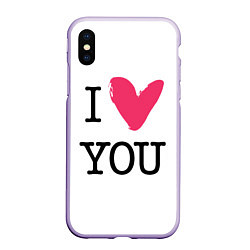 Чехол iPhone XS Max матовый I Iove you, цвет: 3D-светло-сиреневый