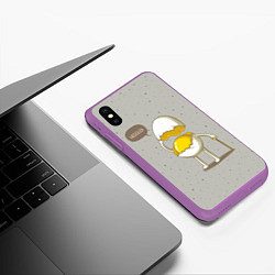 Чехол iPhone XS Max матовый Яйцо приветствует, цвет: 3D-фиолетовый — фото 2