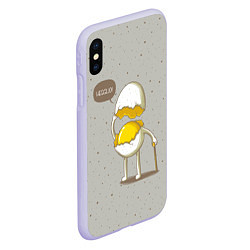 Чехол iPhone XS Max матовый Яйцо приветствует, цвет: 3D-светло-сиреневый — фото 2
