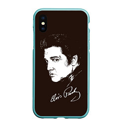 Чехол iPhone XS Max матовый Elvis Presley, цвет: 3D-мятный