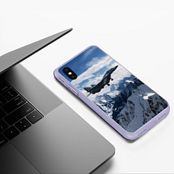 Чехол iPhone XS Max матовый Космические войска 10, цвет: 3D-светло-сиреневый — фото 2