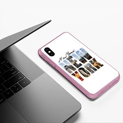 Чехол iPhone XS Max матовый Панорамы Нью Йорка, цвет: 3D-розовый — фото 2