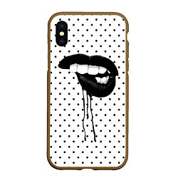 Чехол iPhone XS Max матовый Black Lips