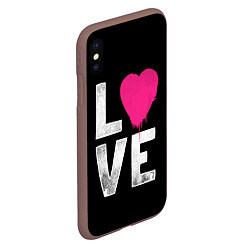 Чехол iPhone XS Max матовый Love Heart, цвет: 3D-коричневый — фото 2