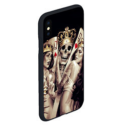 Чехол iPhone XS Max матовый Poker Skull, цвет: 3D-черный — фото 2