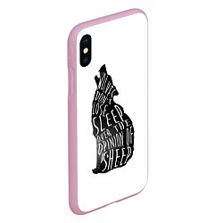 Чехол iPhone XS Max матовый Wolves Dont Lose Sleep, цвет: 3D-розовый — фото 2