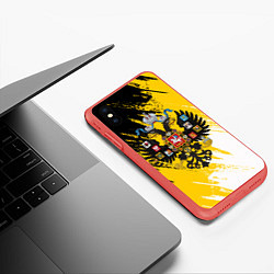 Чехол iPhone XS Max матовый Имперский флаг и герб, цвет: 3D-красный — фото 2