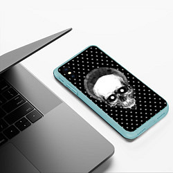Чехол iPhone XS Max матовый Подробный череп, цвет: 3D-мятный — фото 2