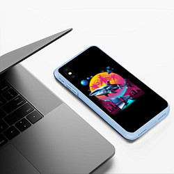 Чехол iPhone XS Max матовый Ретро акула, цвет: 3D-голубой — фото 2