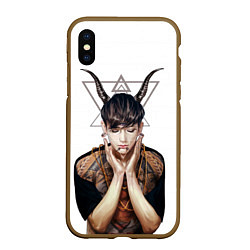 Чехол iPhone XS Max матовый EXO Demon, цвет: 3D-коричневый