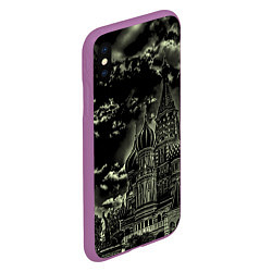 Чехол iPhone XS Max матовый Dark Kremlin, цвет: 3D-фиолетовый — фото 2