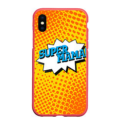Чехол iPhone XS Max матовый Супермама
