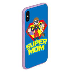 Чехол iPhone XS Max матовый Супермама, цвет: 3D-сиреневый — фото 2