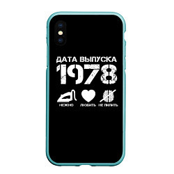 Чехол iPhone XS Max матовый Дата выпуска 1978, цвет: 3D-мятный