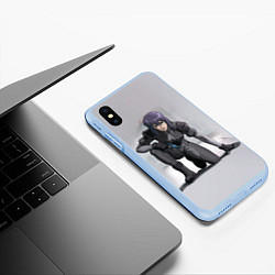Чехол iPhone XS Max матовый Ghost In The Shell 5, цвет: 3D-голубой — фото 2