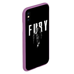 Чехол iPhone XS Max матовый Tretij rebenok Fury, цвет: 3D-фиолетовый — фото 2