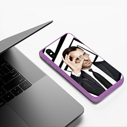 Чехол iPhone XS Max матовый Джуд Лоу, цвет: 3D-фиолетовый — фото 2