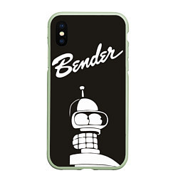 Чехол iPhone XS Max матовый Bender Retro, цвет: 3D-салатовый