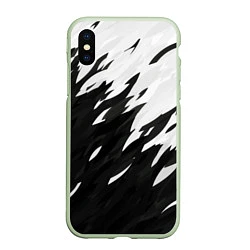 Чехол iPhone XS Max матовый Black & white, цвет: 3D-салатовый