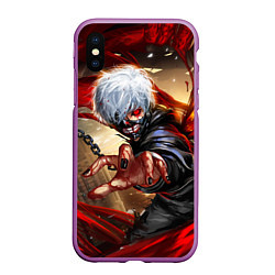 Чехол iPhone XS Max матовый Blood, цвет: 3D-фиолетовый
