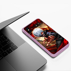 Чехол iPhone XS Max матовый Blood, цвет: 3D-сиреневый — фото 2
