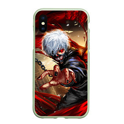 Чехол iPhone XS Max матовый Blood, цвет: 3D-салатовый