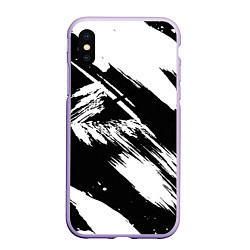 Чехол iPhone XS Max матовый Чёрно-белый, цвет: 3D-светло-сиреневый