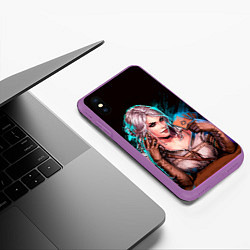 Чехол iPhone XS Max матовый Цири 1, цвет: 3D-фиолетовый — фото 2