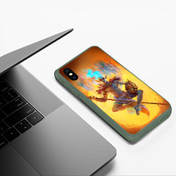 Чехол iPhone XS Max матовый Вивек, цвет: 3D-темно-зеленый — фото 2