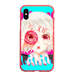 Чехол iPhone XS Max матовый Juuzou Suzuya, цвет: 3D-красный