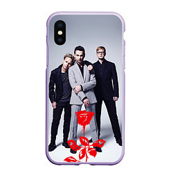 Чехол iPhone XS Max матовый Depeche Mode: Red Flower, цвет: 3D-светло-сиреневый