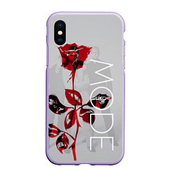 Чехол iPhone XS Max матовый Depeche Mode: Red Rose, цвет: 3D-светло-сиреневый
