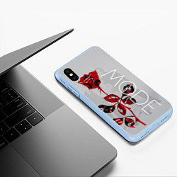 Чехол iPhone XS Max матовый Depeche Mode: Red Rose, цвет: 3D-голубой — фото 2