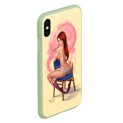 Чехол iPhone XS Max матовый Pin Up Girl, цвет: 3D-салатовый — фото 2