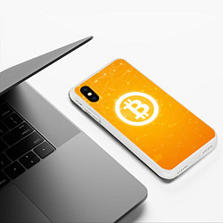 Чехол iPhone XS Max матовый Bitcoin Orange, цвет: 3D-белый — фото 2