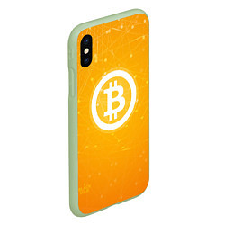 Чехол iPhone XS Max матовый Bitcoin Orange, цвет: 3D-салатовый — фото 2