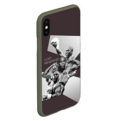 Чехол iPhone XS Max матовый Floyd Mayweather, цвет: 3D-темно-зеленый — фото 2