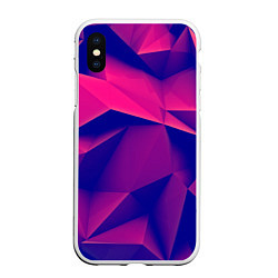 Чехол iPhone XS Max матовый Violet polygon