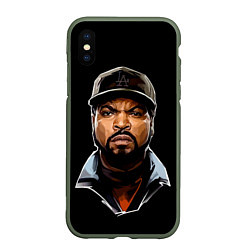 Чехол iPhone XS Max матовый Ice Cube, цвет: 3D-темно-зеленый